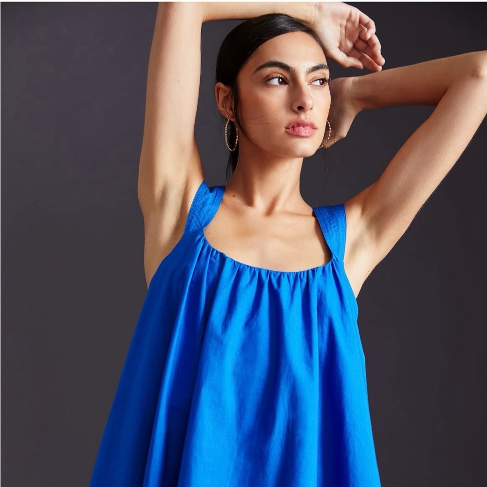 Anthropologie Maeve Cross-Back Mini Dress